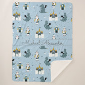 Knights & Dragons Patroon Sherpa Dekbed Deken (Voorkant)