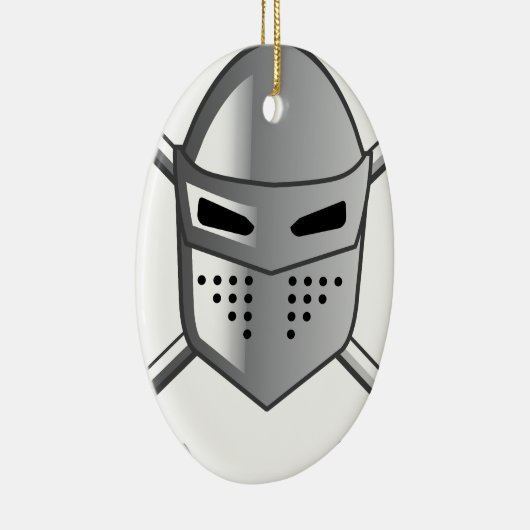 Knight's helm en Crossed swords Vector Keramisch Ornament (Rechts)