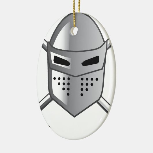 Knight's helm en Crossed swords Vector Keramisch Ornament (Links)