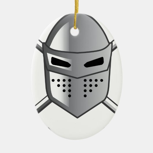 Knight's helm en Crossed swords Vector Keramisch Ornament (Voorkant)