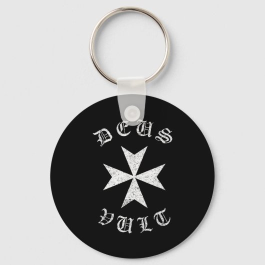 Knights Hostaller Maltese Catholic Christian Deus Sleutelhanger (Voorkant)