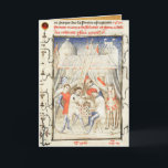 Knights Play Chess in War Tent, Medieval Miniature Feestdagen Kaart<br><div class="desc">Digital elaboration and collage by Bulgan Lumini based on miniature Ulysse playing chess,  French Manuscripts 14th century</div>