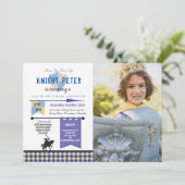 Knights Princess Knight Verjaardagsfeestfoto Kaart (Staand voorkant)