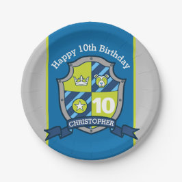 Knights shield beer 10th birthday custom bord