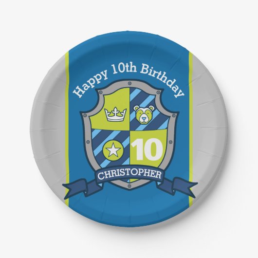 Knights shield beer 10th birthday custom bord (Voorkant)