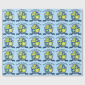 Knights Shield Boys 5e Verjaardag beer Blauw Wrap Cadeaupapier (Vlak)