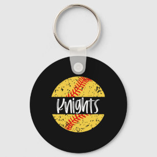 Knights Softll Team Mascot School Spirit Wedstrijd Sleutelhanger