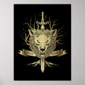 Knight's Sword en Wolf Head Emblem Poster (Voorkant)