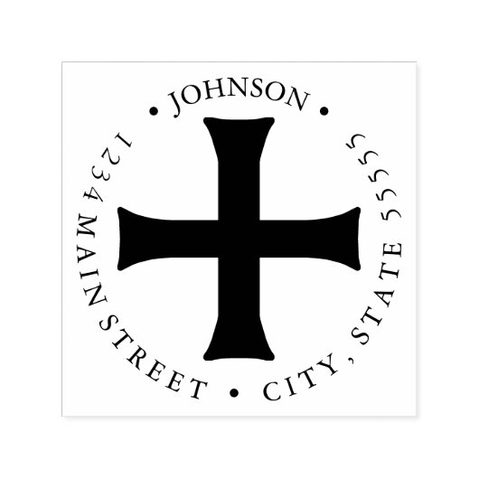 Knights Tempeliers Kruis Terugkeerlabel Zelfinktende Stempel (Design)