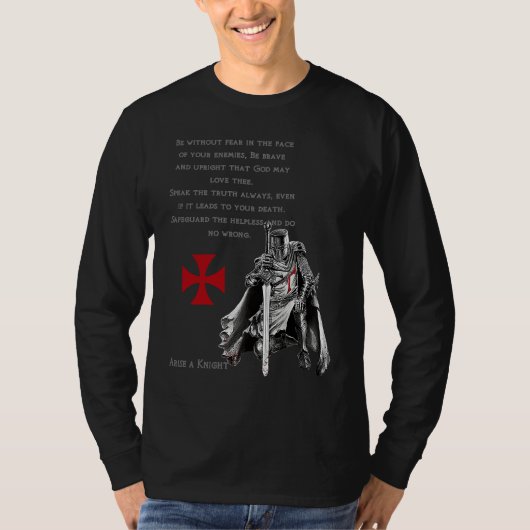 Knights Templar Christian Warrior For God Christia T-shirt (Voorkant)