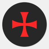 Knights Templar Cross Catholic Christian Order The Ronde Sticker (Voorkant)