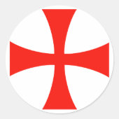 Knight's Templar Cross Sticker (Voorkant)
