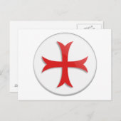 Knight's Templar Cross-symbool Briefkaart (Voorkant / Achterkant)