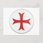 Knight's Templar Cross-symbool Briefkaart (Voorkant)
