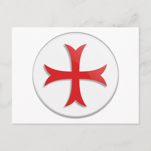 Knight's Templar Cross-symbool Briefkaart (Voorkant)