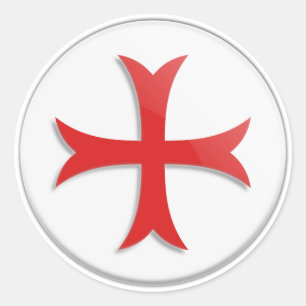 Knight's Templar Cross-symbool Ronde Sticker