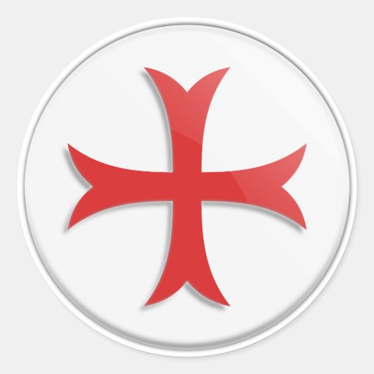 Knight's Templar Cross-symbool Ronde Sticker (Voorkant)