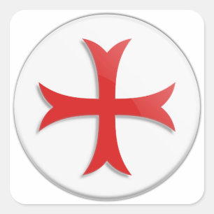 Knight's Templar Cross-symbool Vierkante Sticker