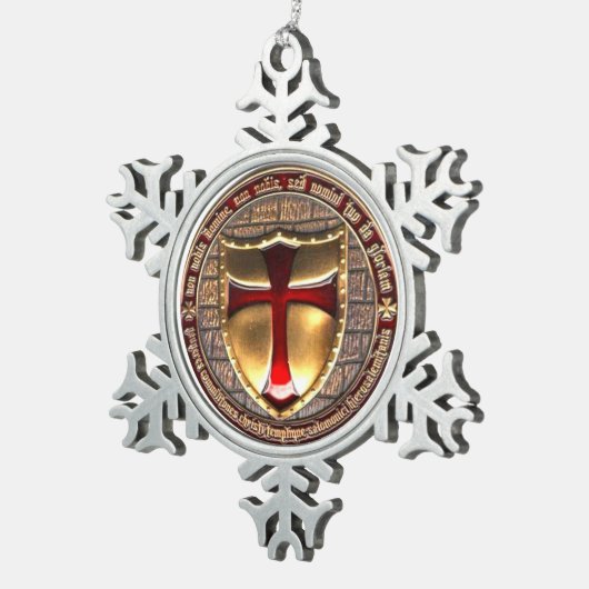 KNIGHTS TEMPLAR TIN SNEEUWVLOK ORNAMENT (Rechts)