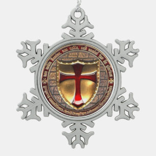 KNIGHTS TEMPLAR TIN SNEEUWVLOK ORNAMENT
