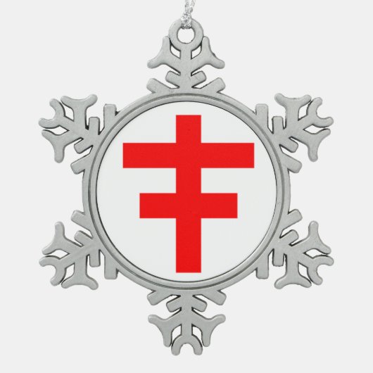 KNIGHTS TEMPLAR TIN SNEEUWVLOK ORNAMENT (Voorkant)