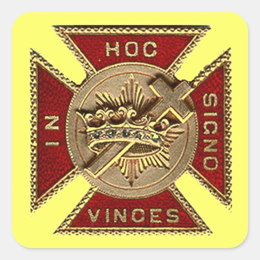 KNIGHTS TEMPLAR VIERKANTE STICKER (Voorkant)