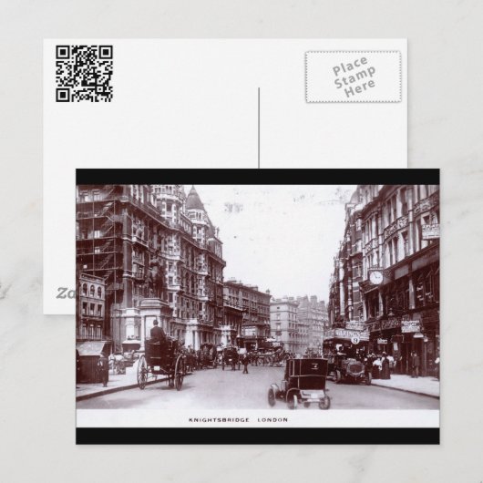 Knightsbridge, Londen 1910 Vintage Briefkaart (Voorkant / Achterkant)