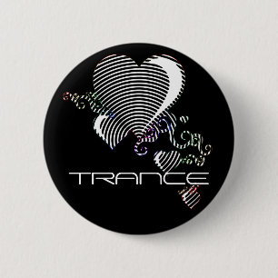 Knijdig hart. trance. ronde button 5,7 cm