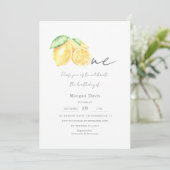 Knijp citroen citrus zomer Baby eerste verjaardag Kaart (Staand voorkant)