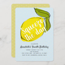 Knijp de dag citroen citrus blauwe verjaardag