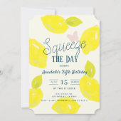 Knijp de dag citroen citrus meisje verjaardag kaart (Voorkant)