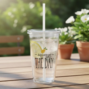 Knijp de Dag Citroen Thema Acryl Drinkbeker