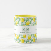 Knijp de dag citroenen monogram mok (Midden)