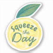 Knijp de dag gele citrus Waterverf citroen Sticker (Voorkant)