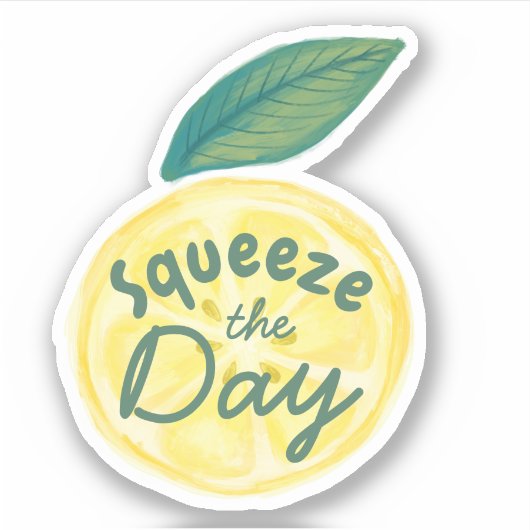 Knijp de dag gele citrus Waterverf citroen Sticker (Voorkant)