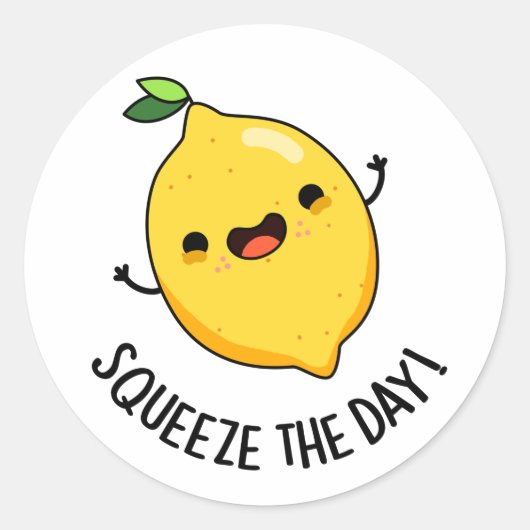 Knijp de dag Grappige citroenwoordspeling Ronde Sticker (Voorkant)