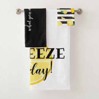 Knijp de dag in! Lemon Bathroom Bad Handdoek