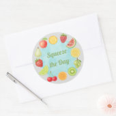Knijp de dag - Kleurrijke Fruit Gift Sticker (Envelop)