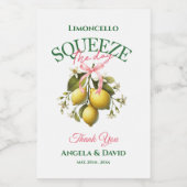 Knijp de dag Mini Limoncello bruiloft Wijn Etiket (Enkel label)