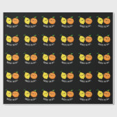Knijp de dag Positieve Fruit Pun Dark BG Cadeaupapier (Vlak)