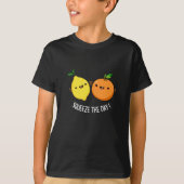 Knijp de dag Positieve Fruit Pun Dark BG T-shirt (Voorkant)