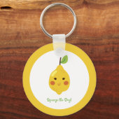 Knijp de dag Punny Lemon Yellow Sleutelhanger (Voorkant)