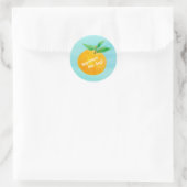 Knijp de dag tangerine fruit positieve woorden ronde sticker (Tas)