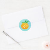 Knijp de dag tangerine fruit positieve woorden ronde sticker (Envelop)