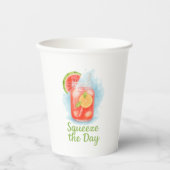 Knijp de dag - Waterverf Summer Paper Cup Papieren Bekers (Voorkant)