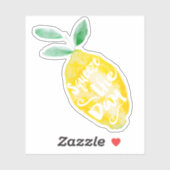 Knijp in de dag gele citroen citaat aquarel sticker (Vel)