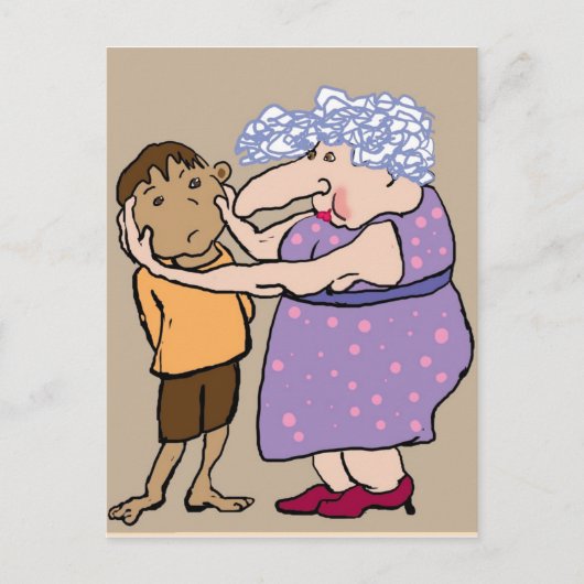 Knijp in je wangen briefkaart (Voorkant)