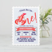 Knijp Me, Ik Ben Knapvis Jongen 1e Verjaardagsfees Kaart (Staand voorkant)