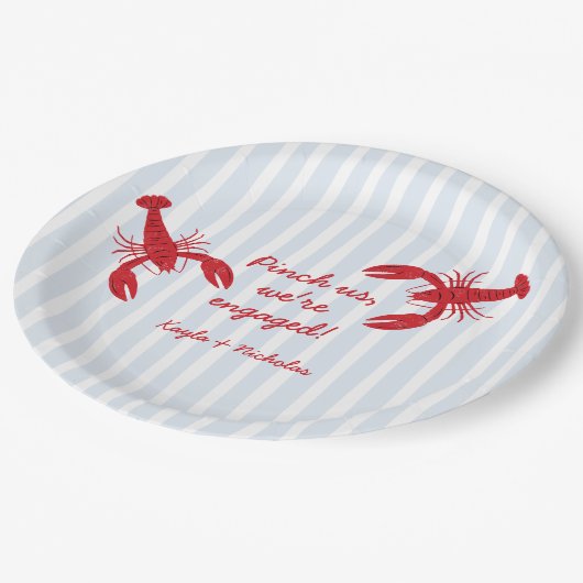 Knijp ons we zijn verloofd Crawfish Boil Verloving Papieren Bordje (Gekanteld)