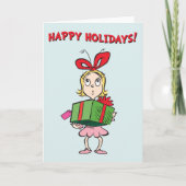 knijpen | Cindy-Lou Who - Holding Cadeau Feestdagen Kaart (Voorkant)